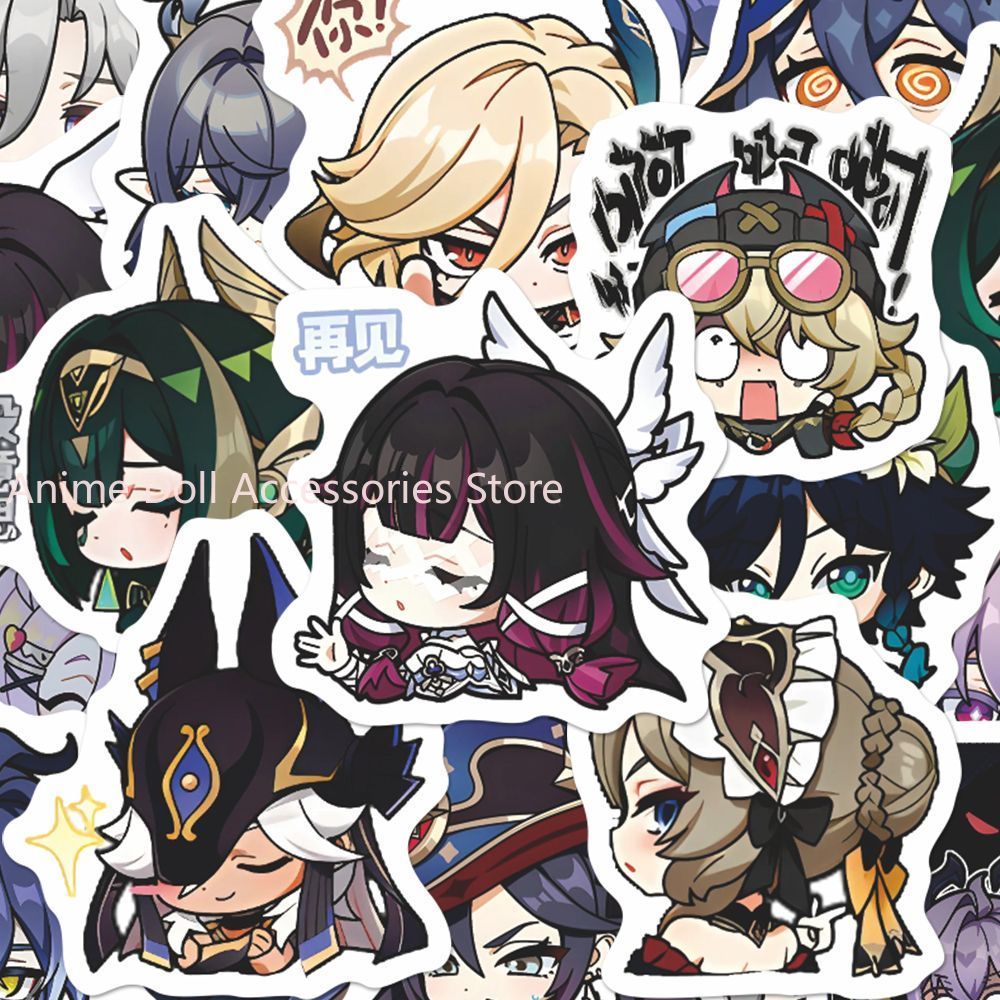 Laptop Accessories Wholesale - 64 Pezzi Adesivi Anime Genshin Impact